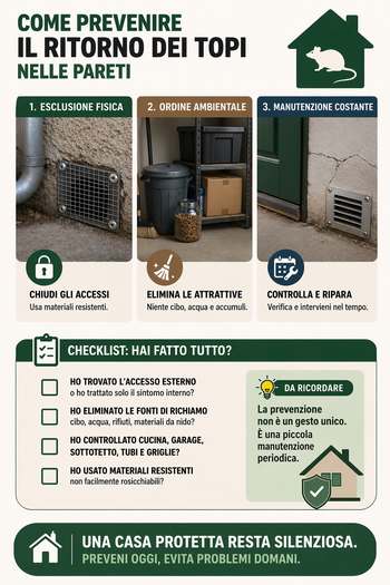 check list per prevenire il ritorno dei topi nelle pareti
