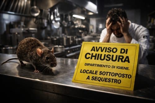 foto chiusura ristorante per infestazione topi