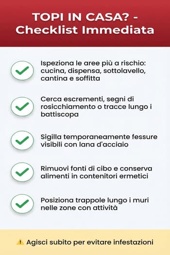 infografica check list se hai topi in casa
