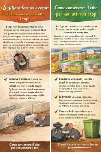 infografica sigillare crepe contro i topi