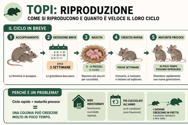 infografica su come si riproducono i topi