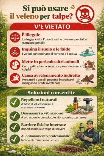 infografica veleno per talpe vietato