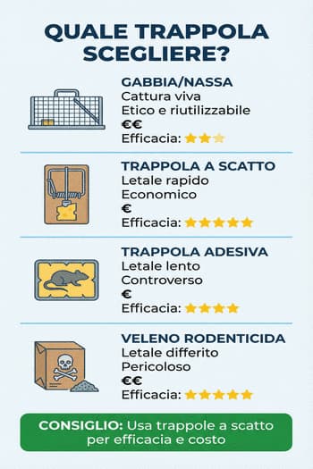 tipi di trappole per catturare topi