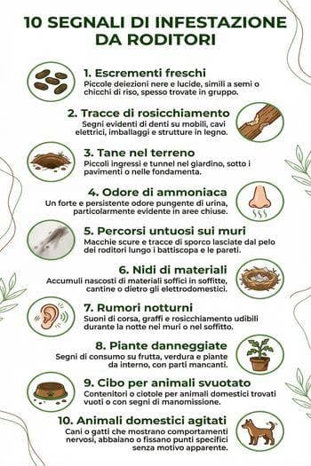segnali di infestazione topi in giardino