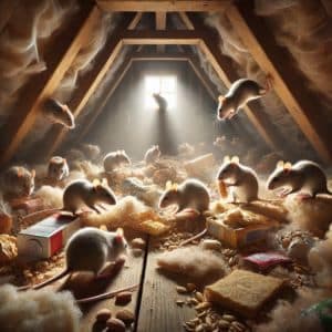 roditori in soffitta e topi che mangiano